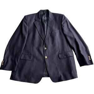 Charles Tyrwhitt Wool Cashmere Blend Navy Gold Two Button Blazer Jacket 46 R‎